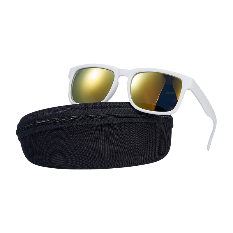 SP010 Поляризационные велосипедные очки, белая оправа + желтые линзы