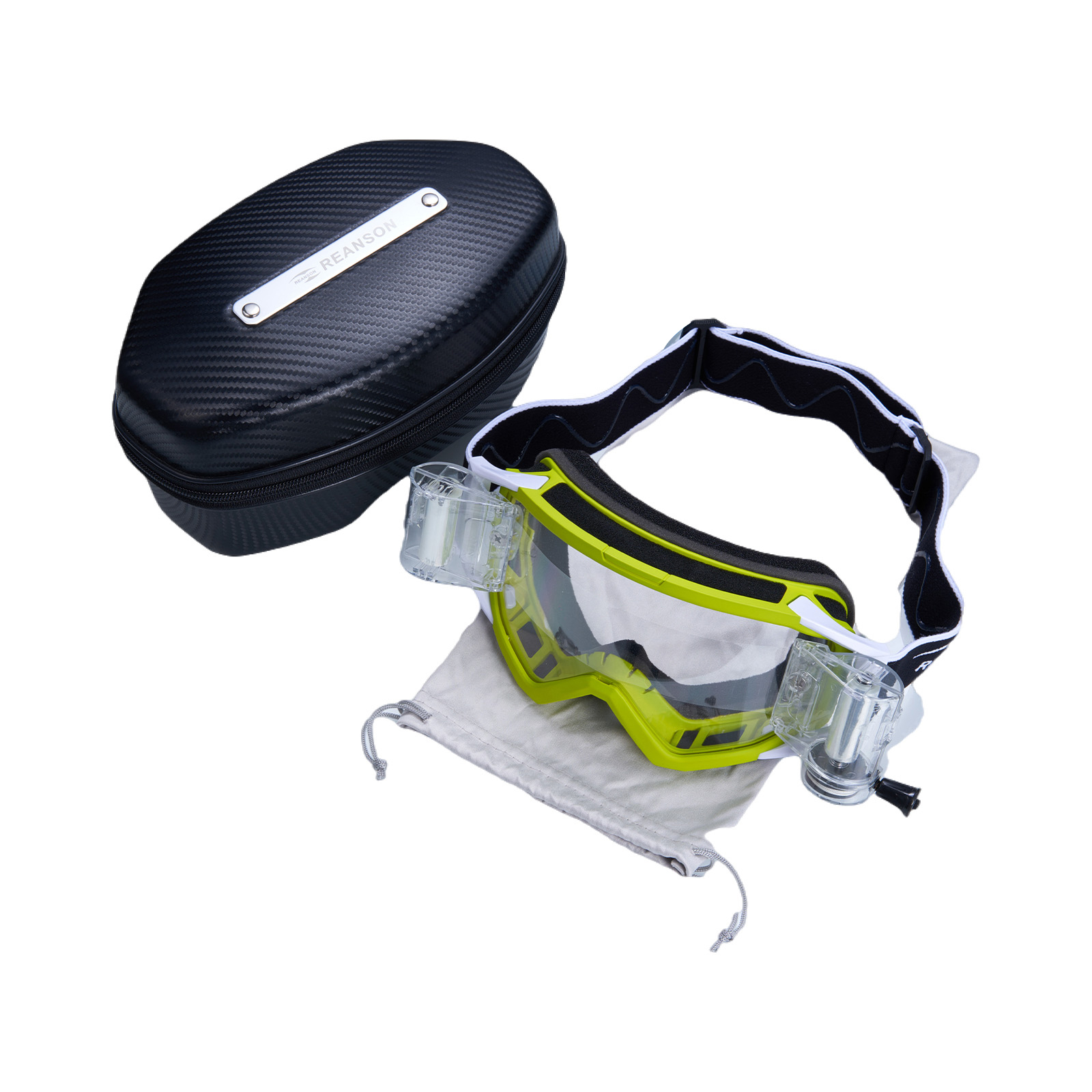 Мотоциклетные очки поверх очков-MXG136Желто-зеленая рулонная пленка