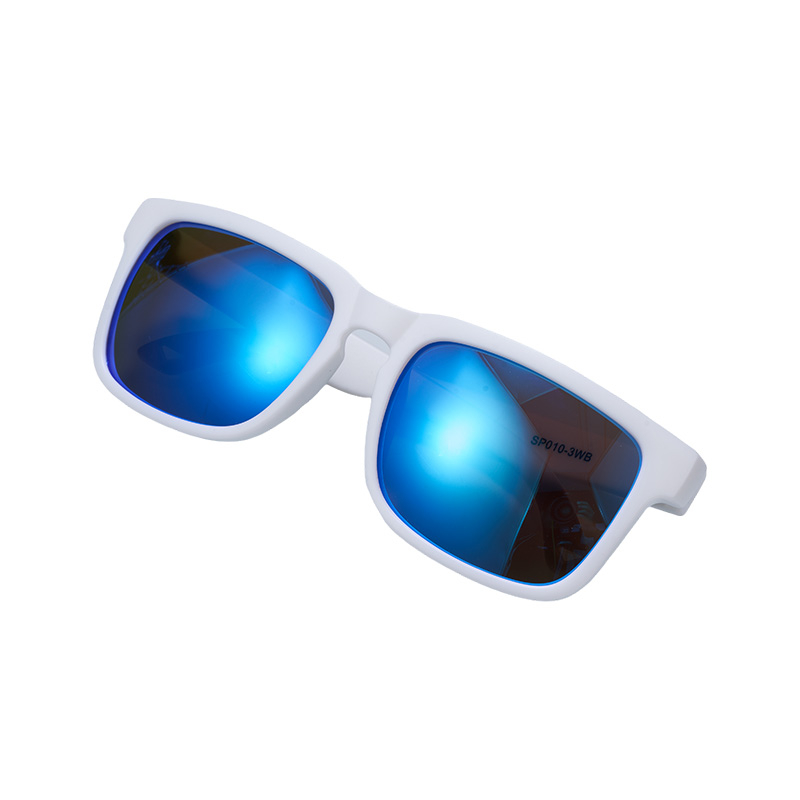 SP010 Очки для шоссейного велосипеда, белая оправа + синие линзы