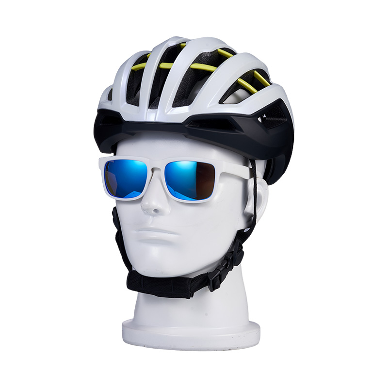 SP010 Очки для шоссейного велосипеда, белая оправа + синие линзы